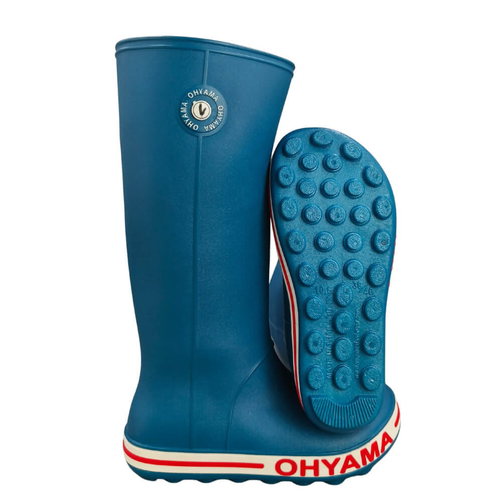 รองเท้าบูทถนอมเท้าพื้นปุ่ม OHYAMA รุ่น BAND สีน้ำทะเล/แดง เบอร์ 9.5 (รุ่นใหม่)_1